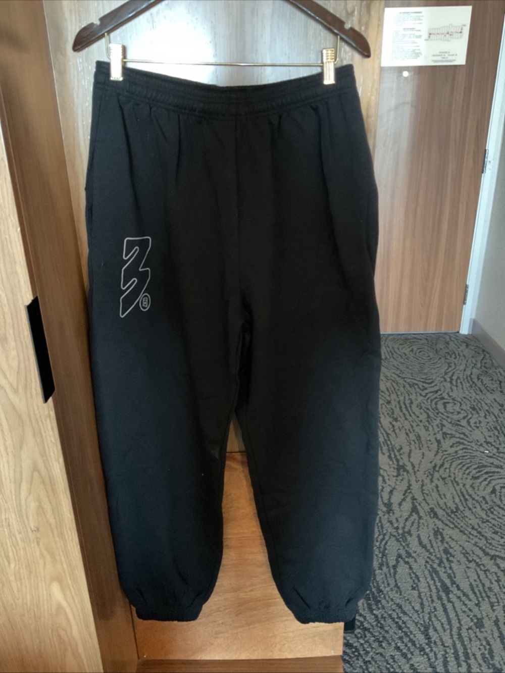 Dept of Athletics Minted - Black Sweatpants with Subtle Logo - Men’s Size XL